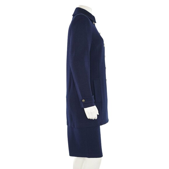 St. John Collection 2Pc Long Navy Double-Breasted Jacket & Skirt Suit sz 6/4 - Picture 7 of 13